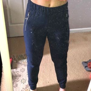 Navy blue zipper pocket jogger pants